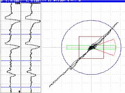 Отображение информации в процессе контроля сварных швов дефектоскопом ВТ ОКО-01