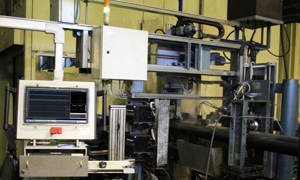 Общий вид установки ультразвукового контроля сварных прямошовных труб ПШ-11