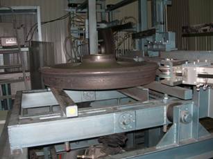 Пост выгрузки железнодорожного колеса установки УМПК-2